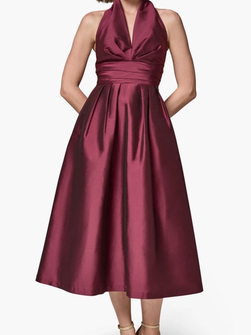 NWT Donna Karen New York MIDI HALTER FIT AND FLARE DRESS